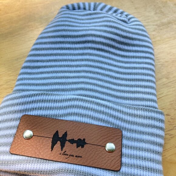 I Love You More Soundwave Newborn Baby Beanie - Gray - Not Custom - Picture 6 of 9
